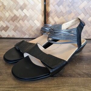 Ziera Shoes Super Support Women's Size 43m Black Leather Gayle Demi Ankle Wedge‎
